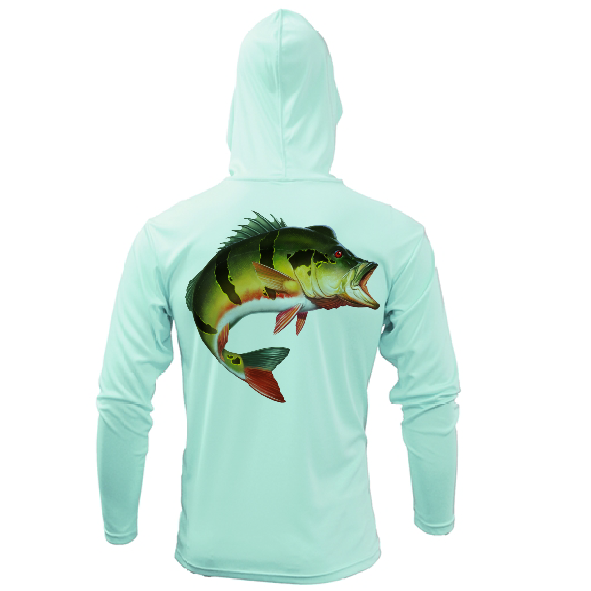 Saltwater Born Miami, FL Freshwater Born Peacock Bass Men's Long Sleeve UPF 50+ Dry-Fit Hoodie