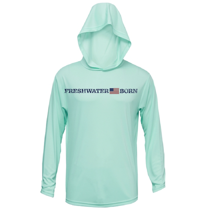 Saltwater Born Michigan Freshwater Born Women's Linear Logo Long Sleeve UPF 50+ Dry-Fit Hoodie