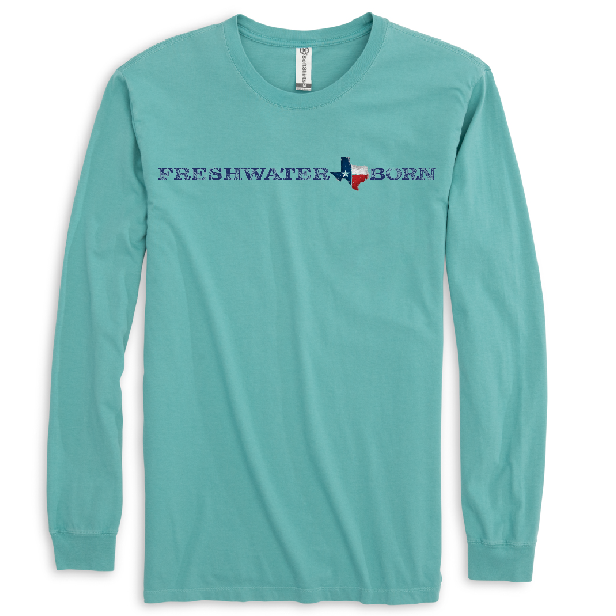 Saltwater Born Texas Freshwater Born Linear Logo Women's Cotton Long Sleeve Shirt