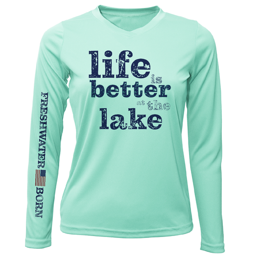 Saltwater Born Florida "Life is Better at the Lake" Women's Long Sleeve UPF 50+ Dry-Fit Shirt