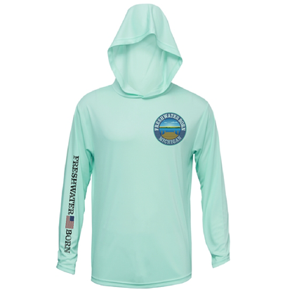 Saltwater Born Michigan Freshwater Born "Surrender The Booty" Men's Long Sleeve UPF 50+ Dry-Fit Hoodie