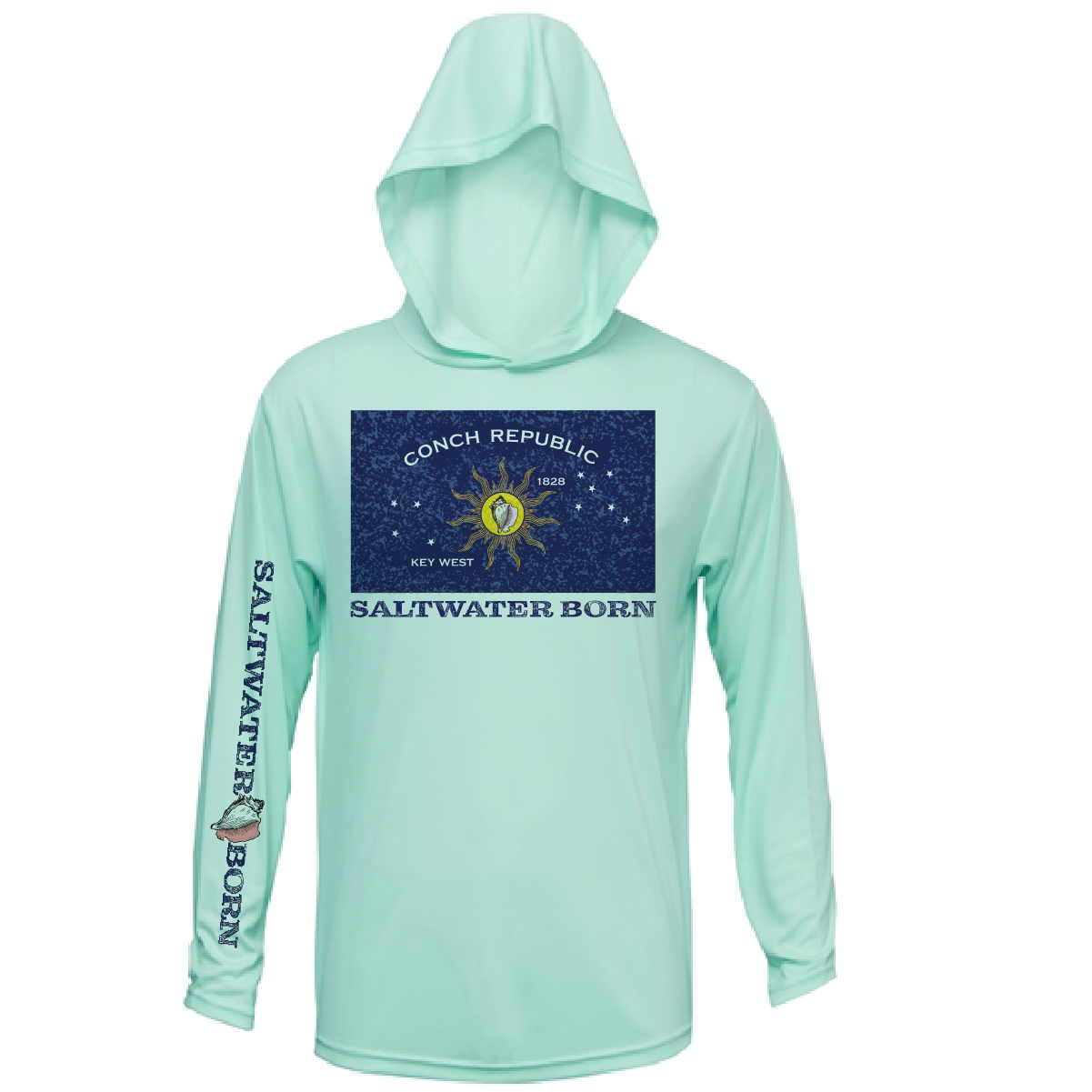 Saltwater Born Conch Republic Long Sleeve UPF 50+ Dry-Fit Hoodie