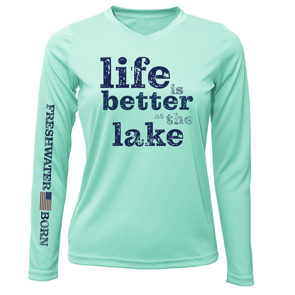 Saltwater Born Michigan "Life is Better at the Lake" Women's Long Sleeve UPF 50+ Dry-Fit Shirt