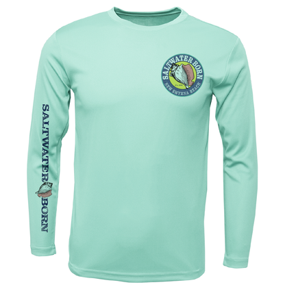 Saltwater Born New Smyrna Beach, FL Logo Men's Long Sleeve UPF 50+ Dry-Fit Shirt