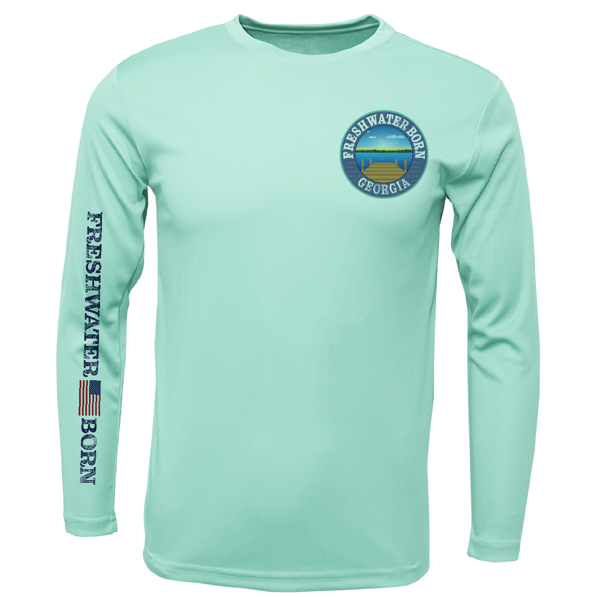 Saltwater Born Georgia Freshwater Born "All For Rum and Rum For All" Men's Long Sleeve UPF 50+ Dry-Fit Shirt