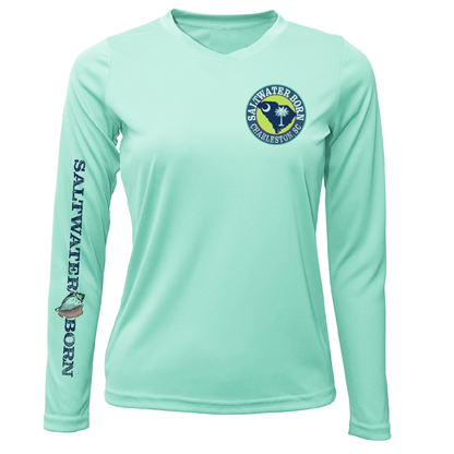 Saltwater Born Charleston, SC Kraken State Logo Women's Long Sleeve UPF 50 + Dry-Fit Shirt