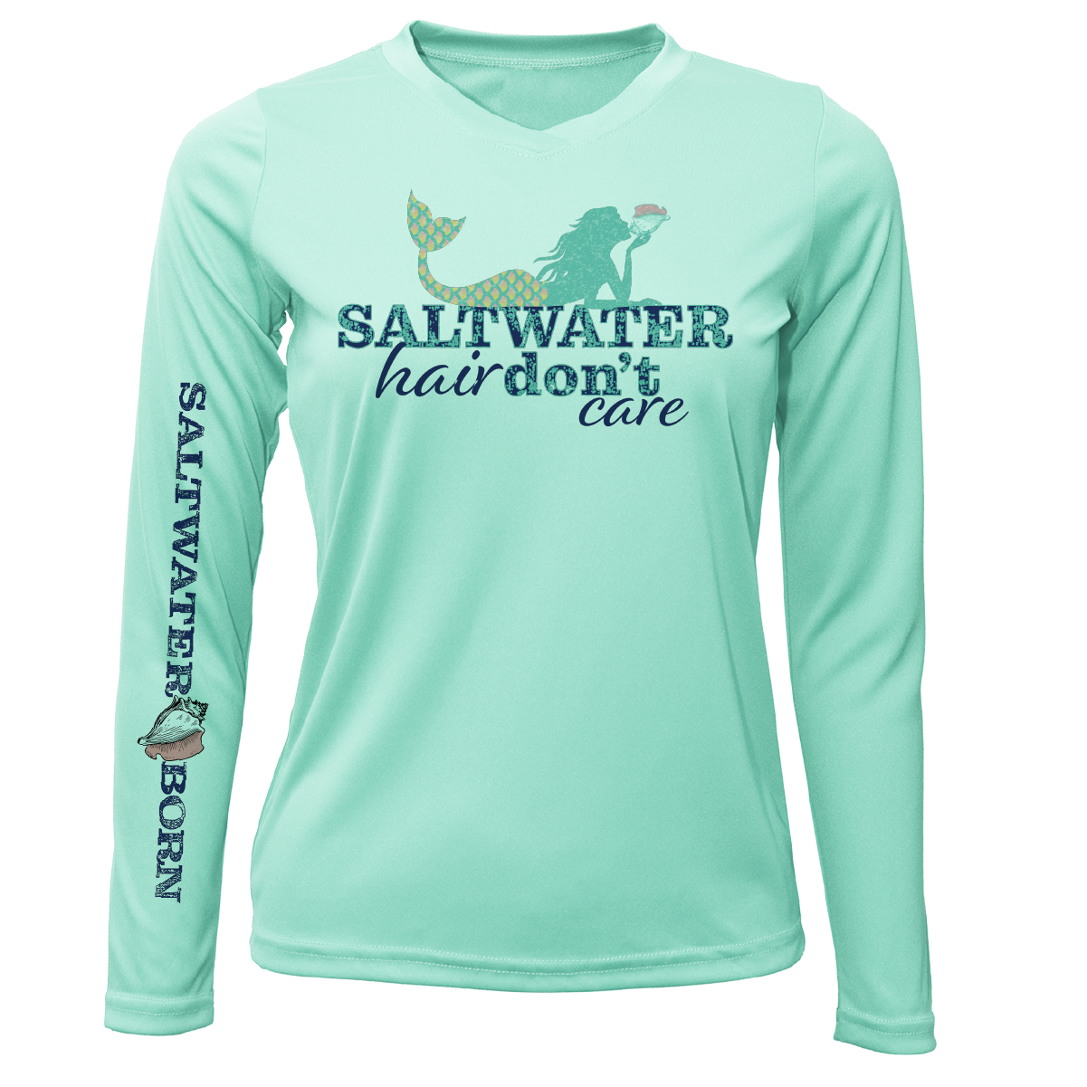 Saltwater Born St. Petersburg, FL "Saltwater Hair Don't Care" Long Sleeve UPF 50+ Dry-Fit Shirt