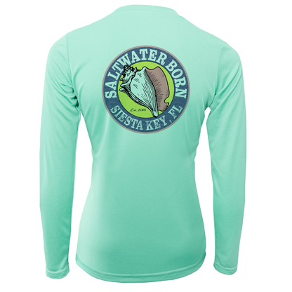 Saltwater Born Siesta Key Saltwater Born Linear Logo Long Sleeve UPF 50+ Dry-Fit Shirt