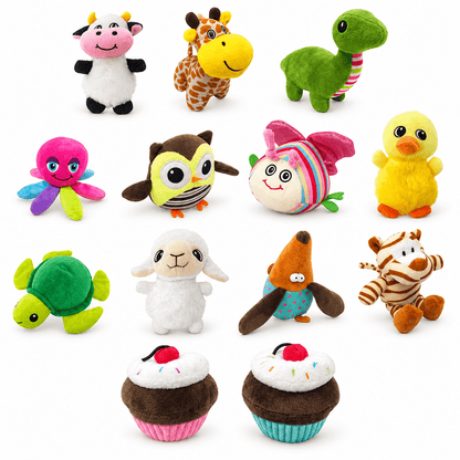 Dogline 6" Mini Animal Dog Toy Collection