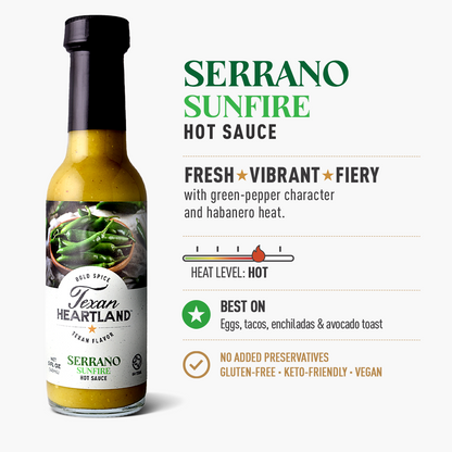 Texan Heartland Serrano Sunfire Hot Sauce