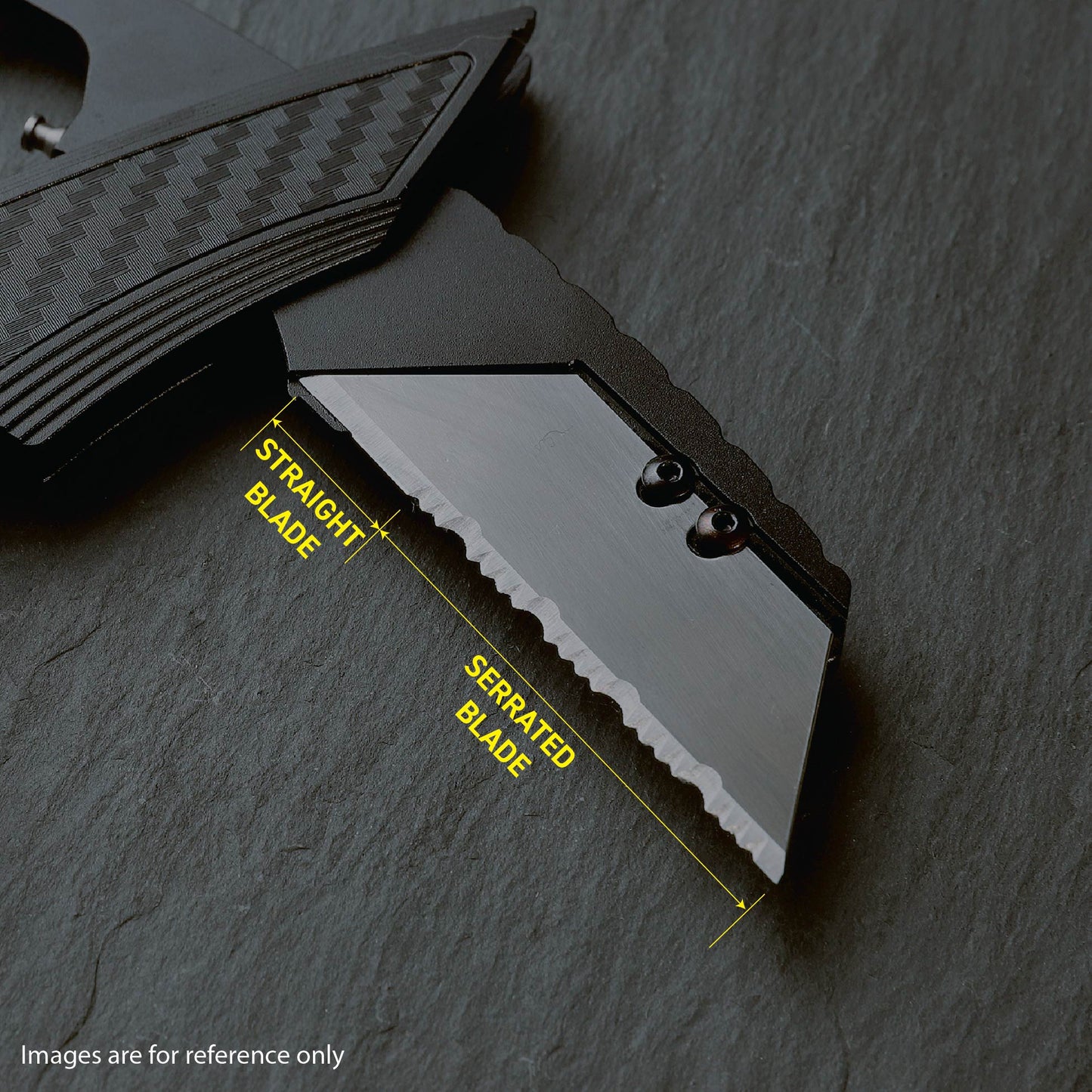 Stinger Survival Tools P01 Partially Serrated Utility Blade Replacement - Laser Engraved Silver Damascus Style (3 pcs)
