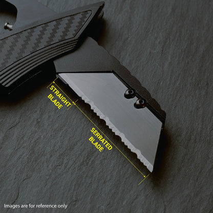 Stinger Survival Tools P01 Partially Serrated Utility Blade Replacement - Laser Engraved Silver Damascus Style (3 pcs)