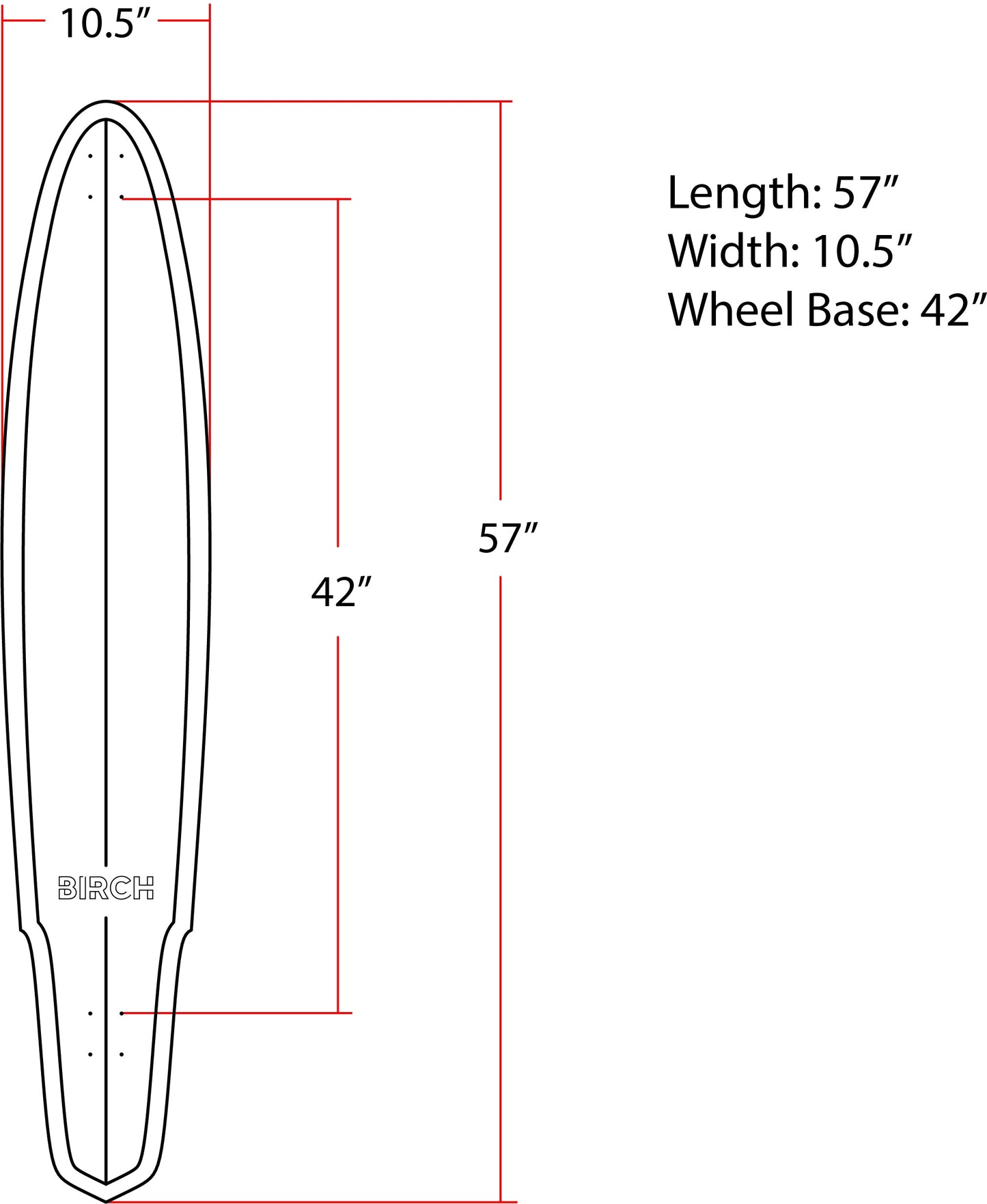 BIRCH 57" SHAKER: Longboard Cruiser Skateboard - Complete Setup