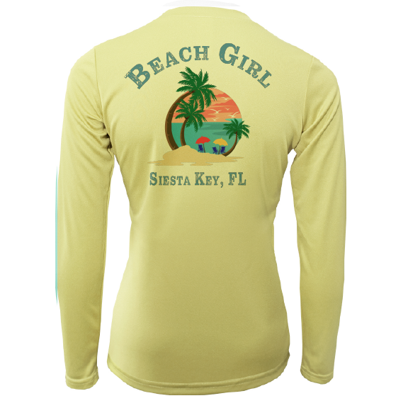 Saltwater Born Siesta Key Beach Girl Women's Long Sleeve UPF 50+ Dry-Fit Shirt