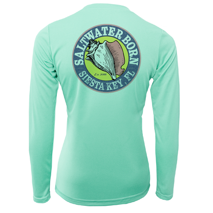 Saltwater Born Siesta Key Florida Girl Long Sleeve UPF 50+ Dry-Fit Shirt