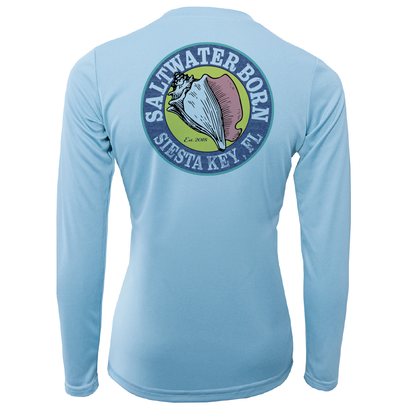 Saltwater Born Siesta Key Horseshoe Crab Women's Long Sleeve UPF 50+ Dry-Fit Shirt