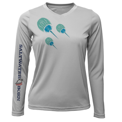 Saltwater Born Siesta Key Horseshoe Crab Women's Long Sleeve UPF 50+ Dry-Fit Shirt