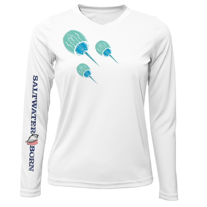 Saltwater Born Siesta Key Horseshoe Crab Women's Long Sleeve UPF 50+ Dry-Fit Shirt