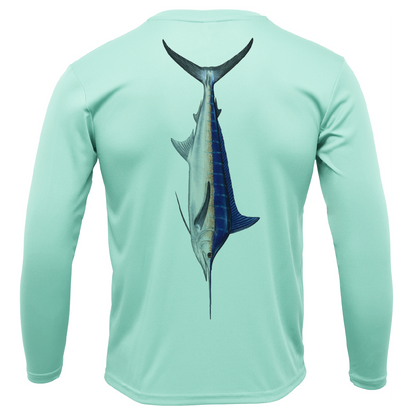 Saltwater Born Catalina Island Blue Marlin Long Sleeve UPF 50+ Dry-Fit Shirt