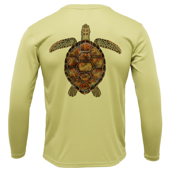 Siesta Key, FL Realistic Turtle Long Sleeve UPF 50+ Dry-Fit Shirt