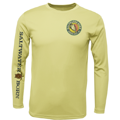 Siesta Key, FL Realistic Turtle Long Sleeve UPF 50+ Dry-Fit Shirt