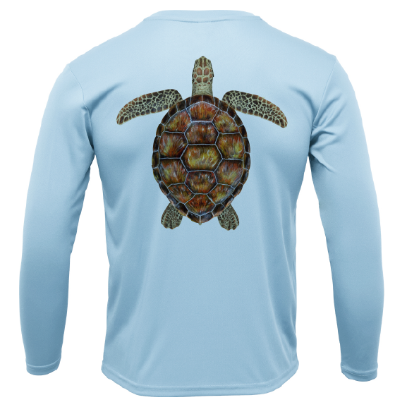 Siesta Key, FL Realistic Turtle Long Sleeve UPF 50+ Dry-Fit Shirt