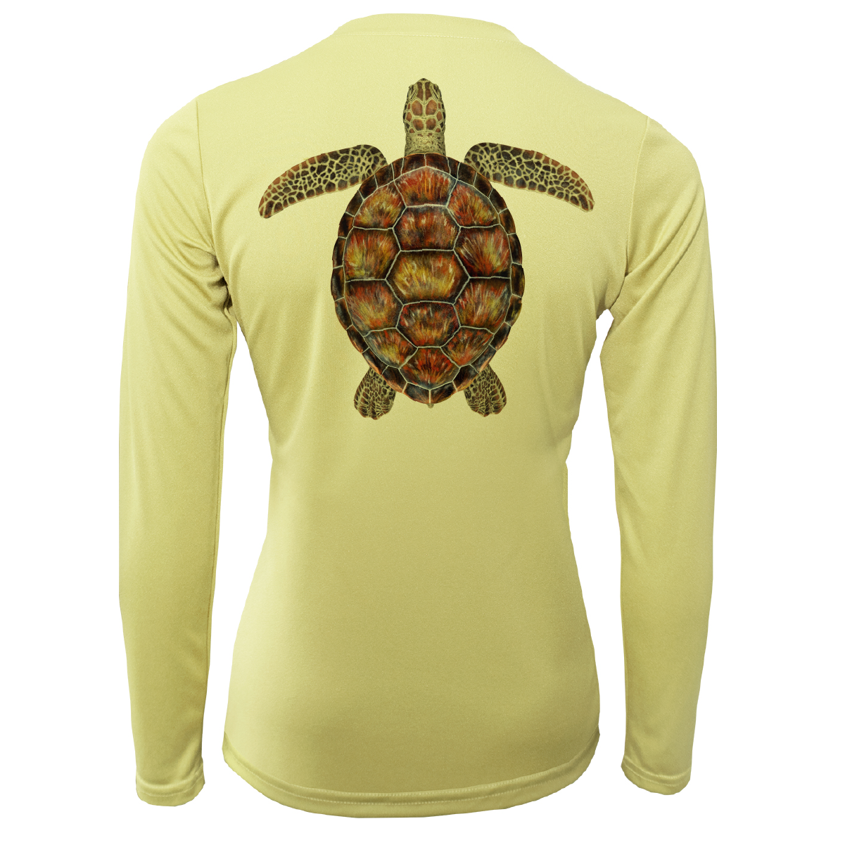 Saltwater Born Siesta Key Realistic Turtle Women's Long Sleeve UPF 50+ Dry-Fit Shirt