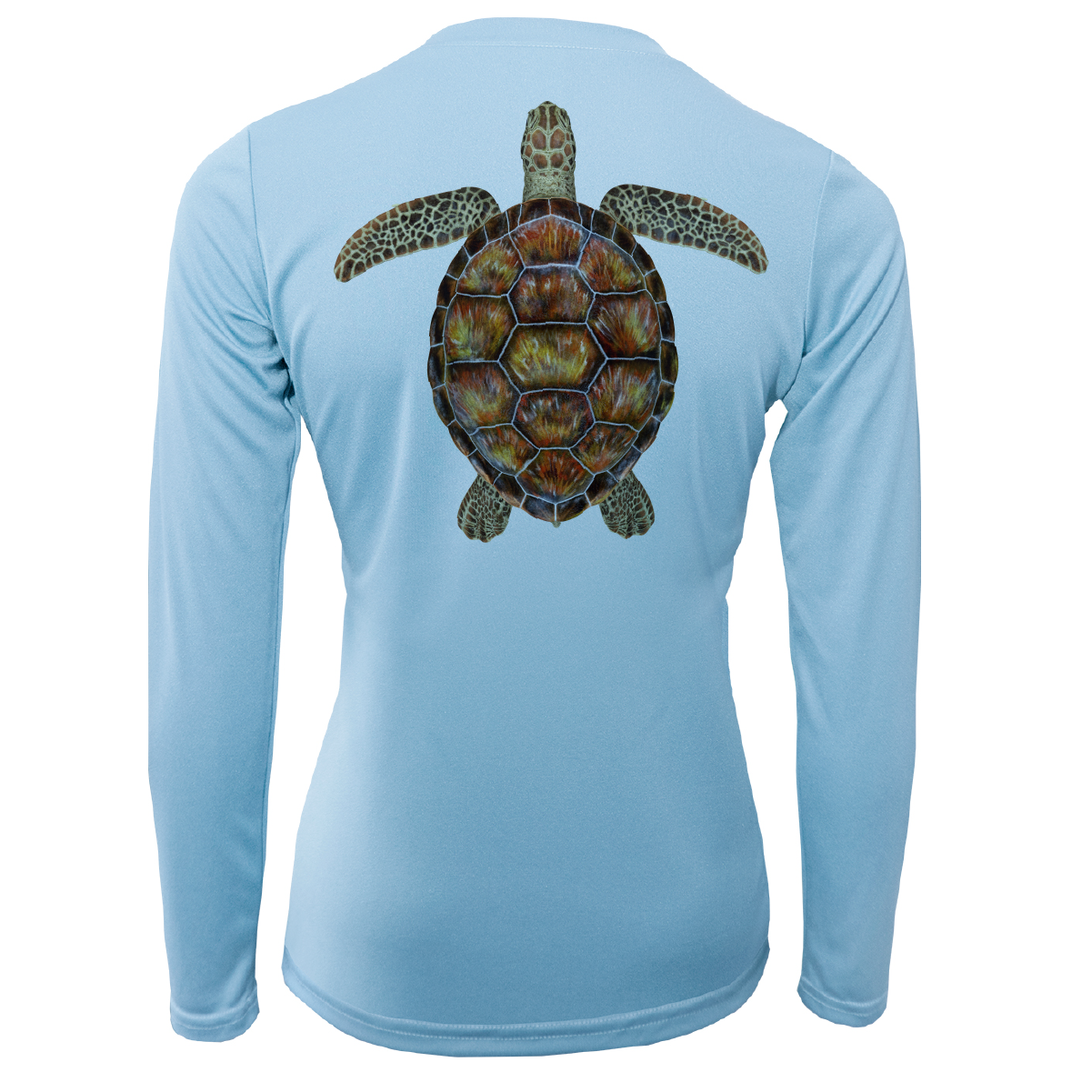 Saltwater Born Siesta Key Realistic Turtle Women's Long Sleeve UPF 50+ Dry-Fit Shirt