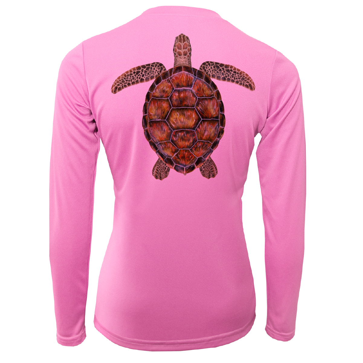 Saltwater Born Siesta Key Realistic Turtle Women's Long Sleeve UPF 50+ Dry-Fit Shirt