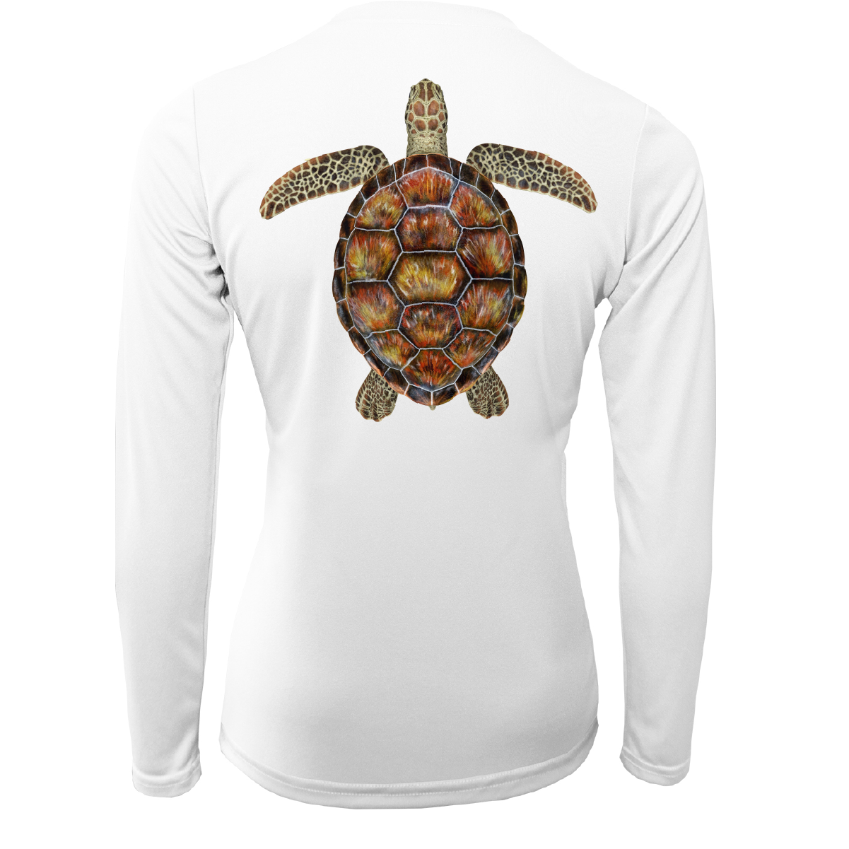 Saltwater Born Siesta Key Realistic Turtle Women's Long Sleeve UPF 50+ Dry-Fit Shirt