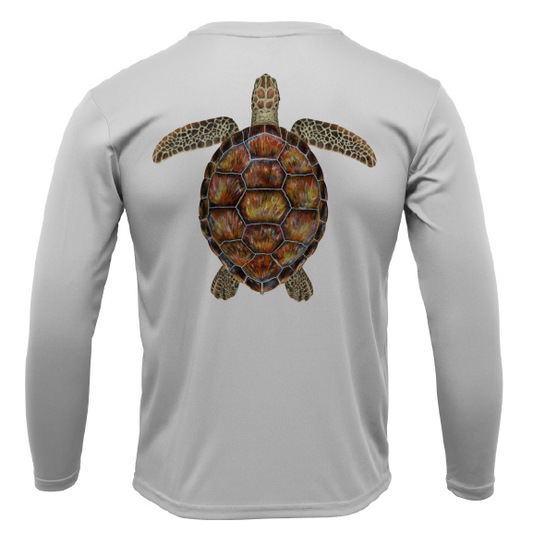 Siesta Key, FL Realistic Turtle Long Sleeve UPF 50+ Dry-Fit Shirt