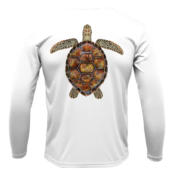 Siesta Key, FL Realistic Turtle Long Sleeve UPF 50+ Dry-Fit Shirt