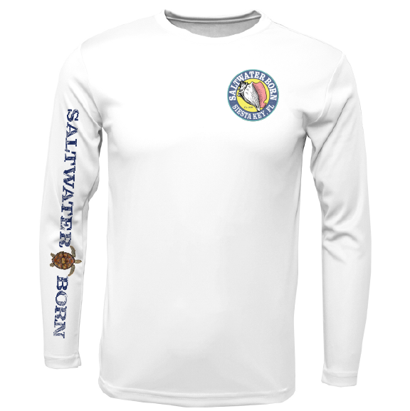 Siesta Key, FL Realistic Turtle Long Sleeve UPF 50+ Dry-Fit Shirt