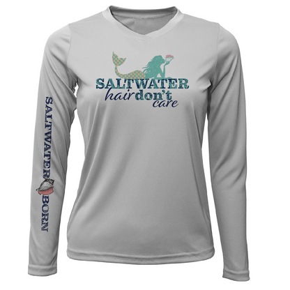 Saltwater Born Siesta Key "Saltwater Hair...Don't Care" Long Sleeve UPF 50+ Dry-Fit Shirt