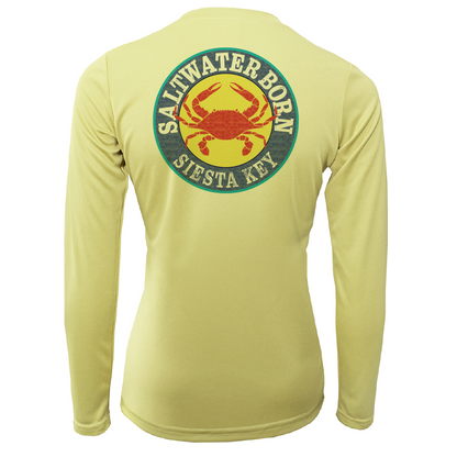 Saltwater Born Siesta Key Steamed Crab Women's Long Sleeve UPF 50+ Dry-Fit Shirt