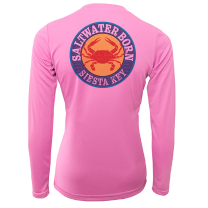 Saltwater Born Siesta Key Steamed Crab Women's Long Sleeve UPF 50+ Dry-Fit Shirt