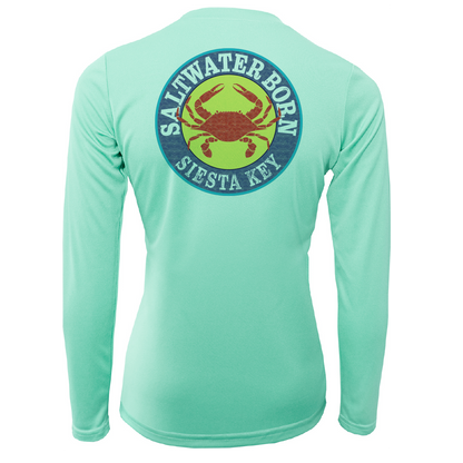 Saltwater Born Siesta Key Steamed Crab Women's Long Sleeve UPF 50+ Dry-Fit Shirt