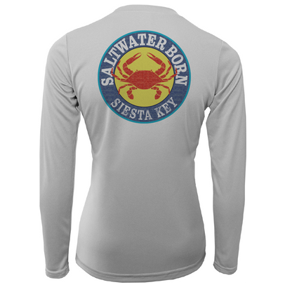 Saltwater Born Siesta Key Steamed Crab Women's Long Sleeve UPF 50+ Dry-Fit Shirt