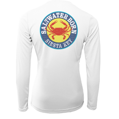 Saltwater Born Siesta Key Steamed Crab Women's Long Sleeve UPF 50+ Dry-Fit Shirt