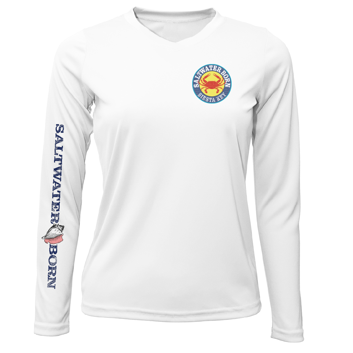 Saltwater Born Siesta Key Steamed Crab Women's Long Sleeve UPF 50+ Dry-Fit Shirt