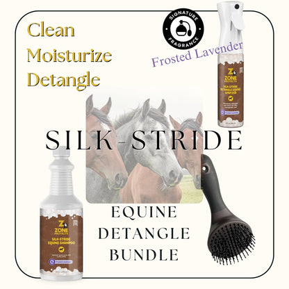 Zone Protects Silk Stride Detangle Equine Bundle