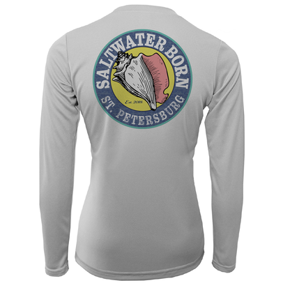 Saltwater Born St. Petersburg, Florida Girl Women's Long Sleeve UPF 50+ Dry-Fit Shirt