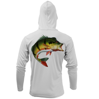 Saltwater Born Miami, FL Freshwater Born Peacock Bass Men's Long Sleeve UPF 50+ Dry-Fit Hoodie