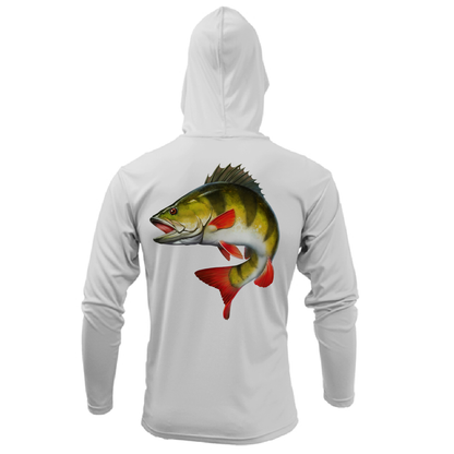 Saltwater Born Michigan Freshwater Born Perch Men's Long Sleeve UPF 50+ Dry-Fit Hoodie