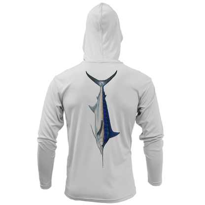 Saltwater Born Catalina Island, CA Blue Marlin Boy's Long Sleeve UPF 50+ Dry-Fit Hoodie