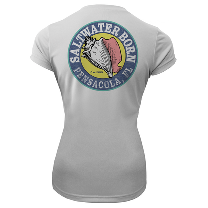 Saltwater Born Pensacola, FL "Life Is Better At The Beach" Turtle Women's Short Sleeve UPF 50+ Dry-Fit Shirt