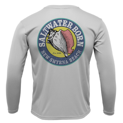 Saltwater Born New Smyrna Beach, FL Logo Men's Long Sleeve UPF 50+ Dry-Fit Shirt