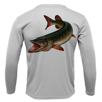 Saltwater Born Michigan Freshwater Born Pike Men's Long Sleeve UPF 50+ Dry-Fit Shirt