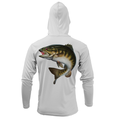 Saltwater Born Michigan Freshwater Born Smallmouth Bass Men's Long Sleeve UPF 50+ Dry-Fit Hoodie