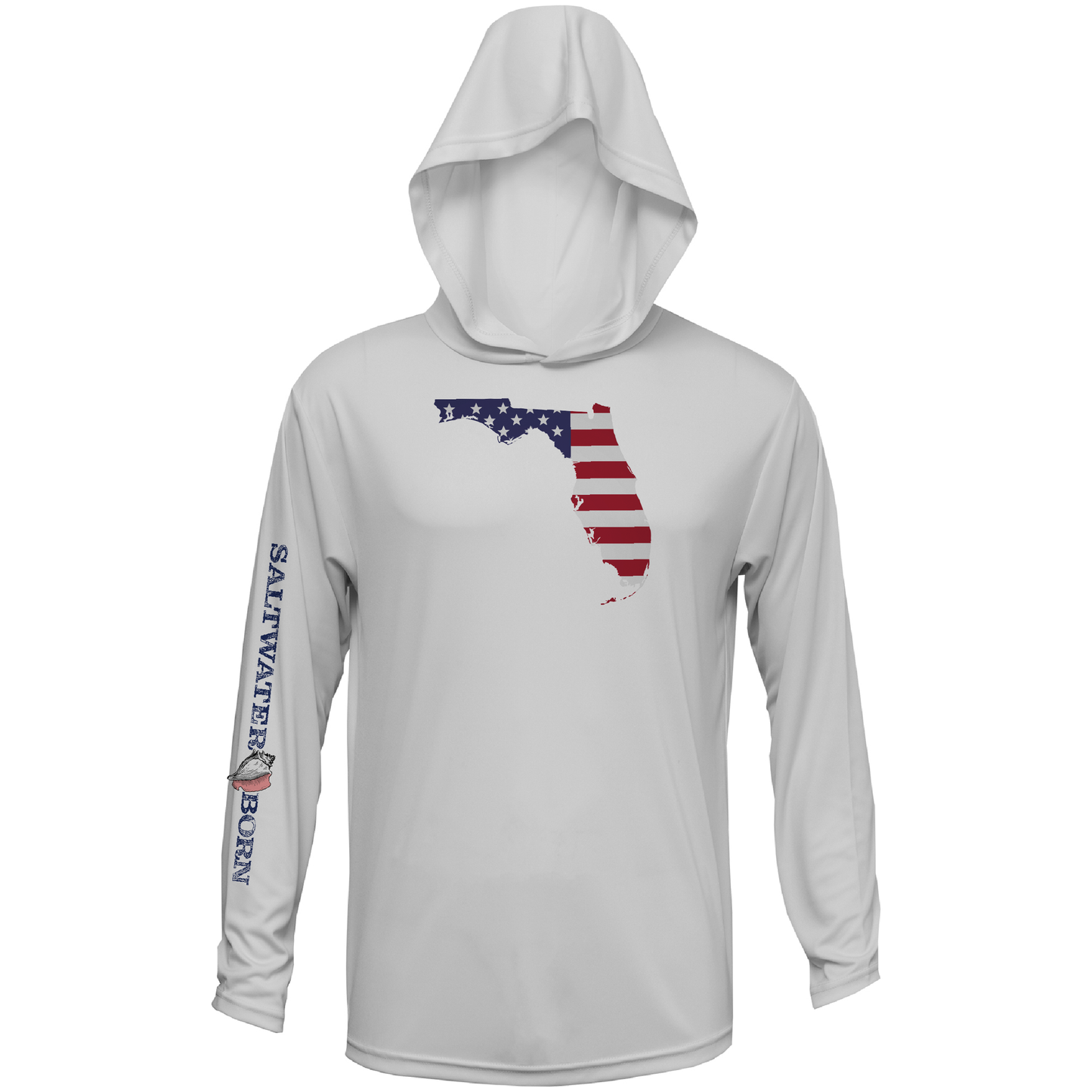 Saltwater Born Florida USA Long Sleeve UPF 50+ Dry-Fit Hoodie